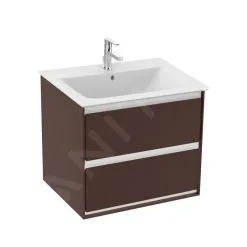 Ideal Standard Connect Air - Mueble Bajo Lavabo 600x440x517 Mm, Marrón Mate/blanco Mate E0818VY