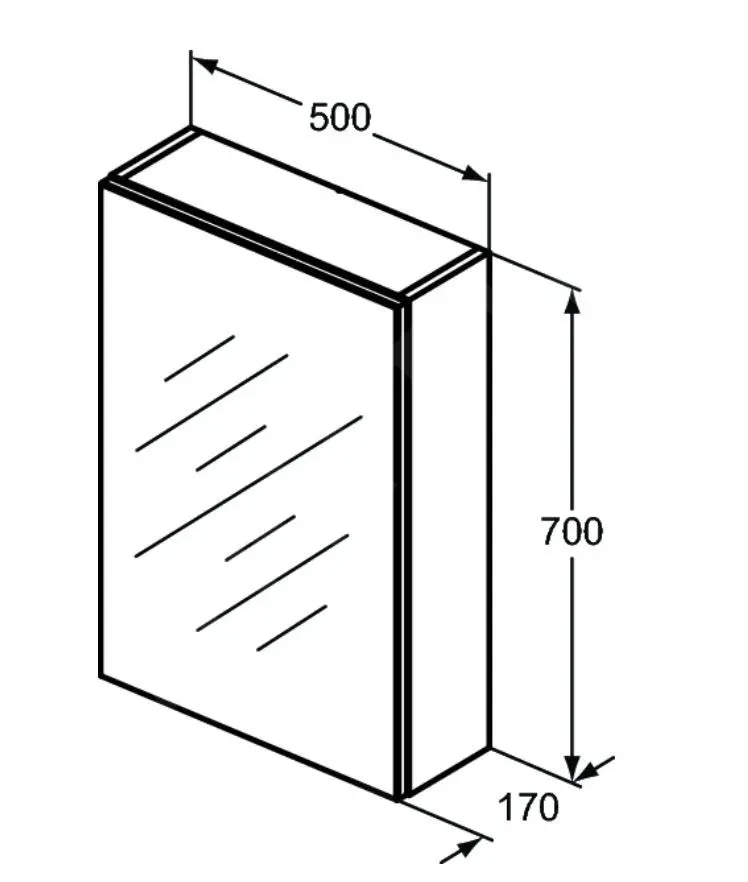 Ideal Standard Mirror&Light - Armario Con Espejo Con Iluminación LED Y Enchufe, 500x700 Mm, Aluminio T3428AL - Imagen 2