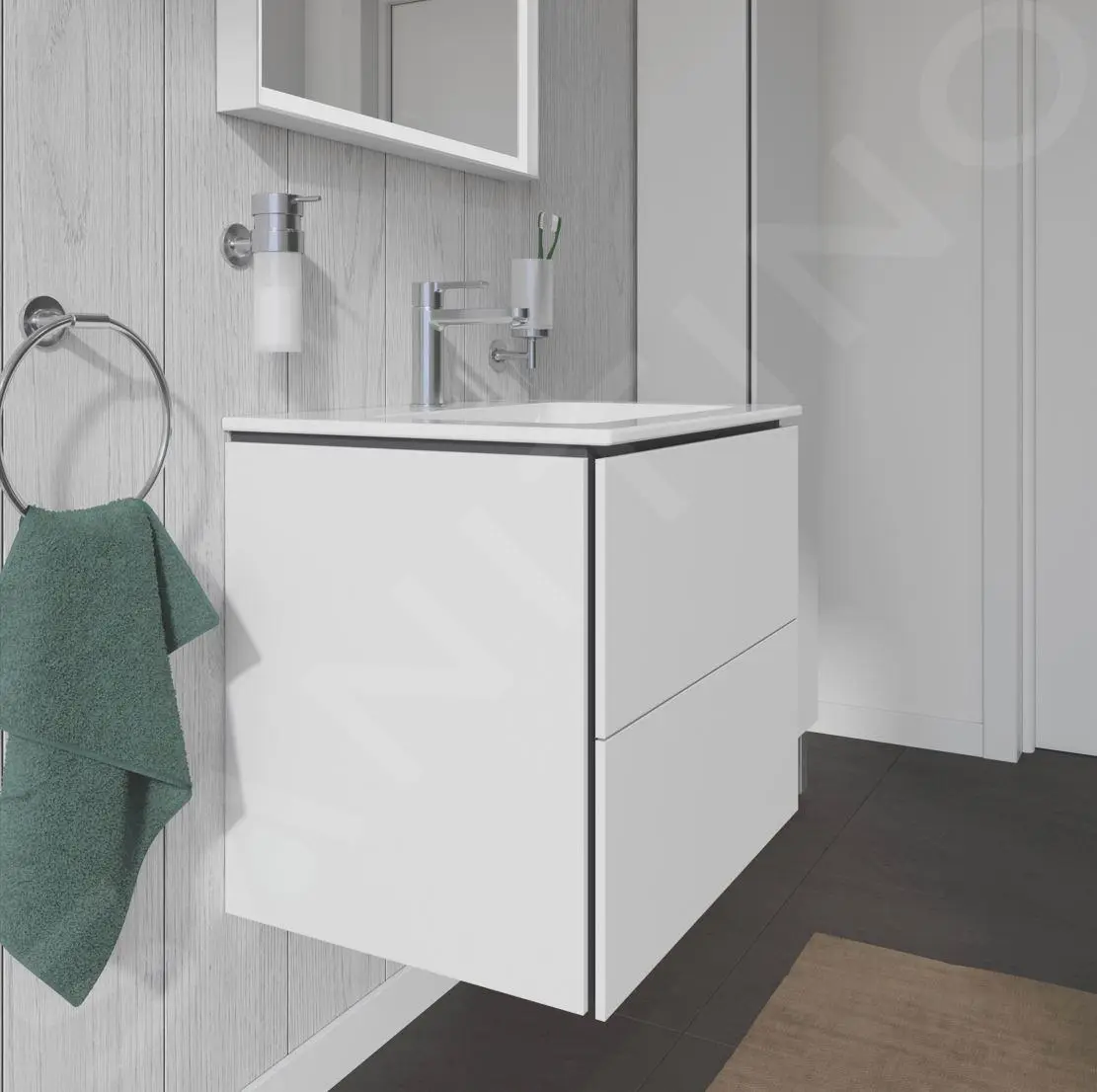 Duravit L-Cube - Mueble De Lavabo 550x620x481 Mm, 2 Cajones, Blanco Mate LC624001818 - Imagen 3
