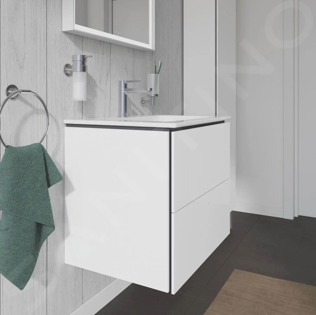 Duravit L-Cube - Armario De Lavabo 550x620x481 Mm, 2 Cajones, Blanco Brillante LC624002222 - Imagen 7