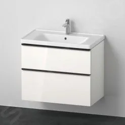 Duravit D-Neo - Mueble Con Lavabo, 800x650x480 Mm, 2 Cajones, Blanco Brillante DE012102222