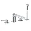 Kludi Zenta SL - Grifo Para Borde De Bañera, Instalación De 4 Orificios, Cromo 484240565