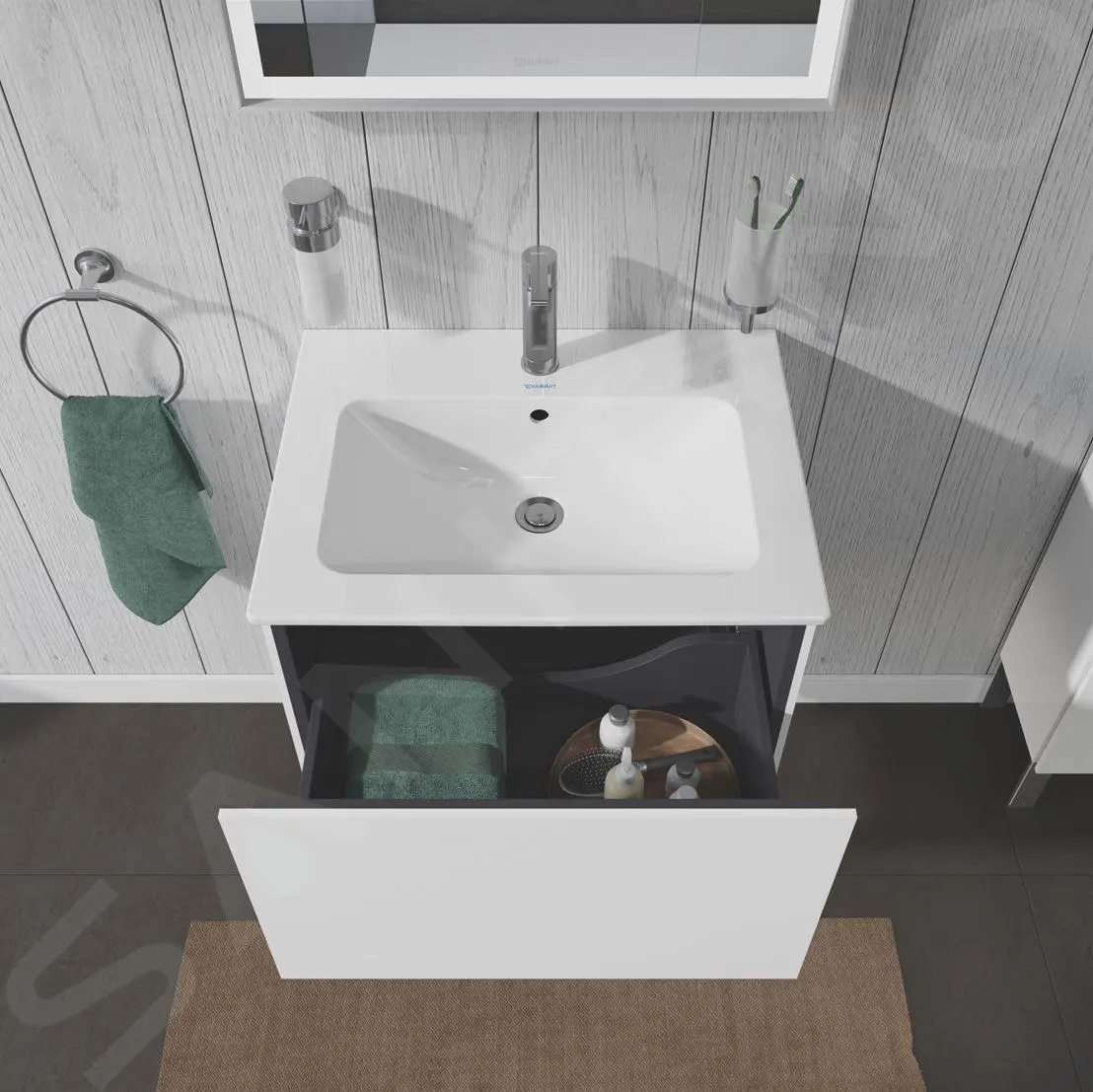 Duravit L-Cube - Armario De Lavabo 400x620x481 Mm, 1 Cajón, Blanco Brillante LC614002222 - Imagen 5
