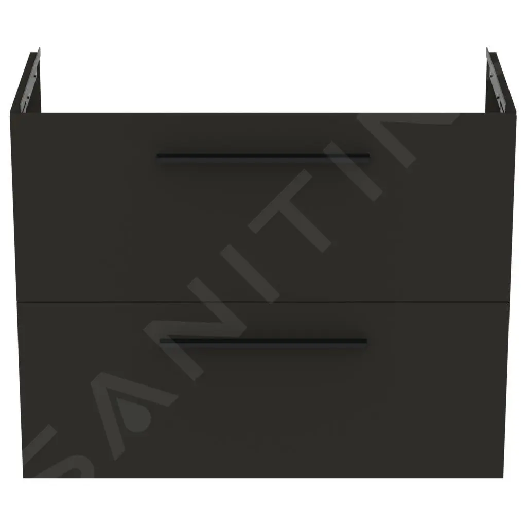 Ideal Standard I.Life S - Mueble Bajo Lavabo, 800x375x630 Mm, 2 Cajones, Gris De Carbon Mate T5295NV - Imagen 3