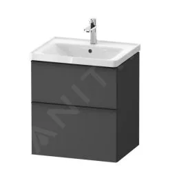 Duravit D-Neo - Mueble Con Lavabo, 625x584x452 Mm, 2 Cajones, Grafito Mate DE0147049490000