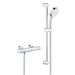 Grohe Grohtherm 800 Cosmopolitan - Conjunto De Ducha Con Termostato De Pared, 2 Chorros, Cromo 34768000
