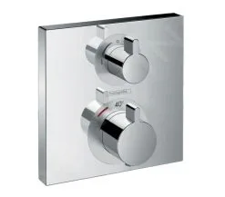 Hansgrohe Ecostat Square - Grifo Termostático Empotrado Con Válvula De Cierre, Cromo 15714000