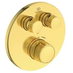 Ideal Standard CeraTherm Navigo - Grifo Termostático Empotrado Para Ducha Para 2 Dispositivos, Brushed Gold A7296A2