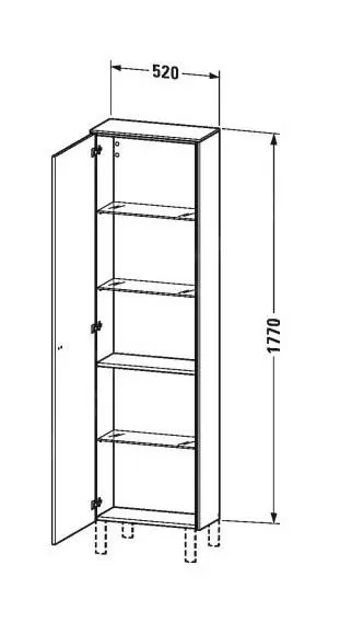 Duravit Brioso - Armario Alto 1770x520x240 Mm, Variante Derecha, Blanco Brillante BR1321R2222 - Imagen 2