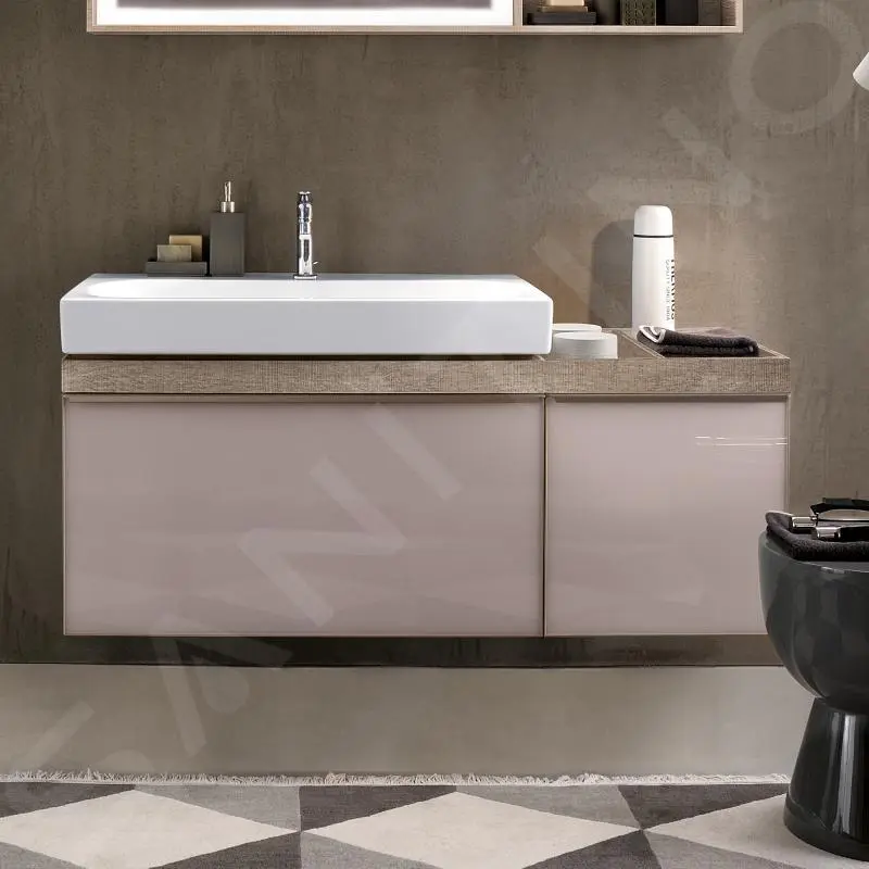 Geberit Citterio - Armario Bajo El Lavabo 750 Mm, Con Superficie De Almacenamiento, Gris Marrón Brillante/ Roble Beige 500.562.JI.1 - Imagen 3