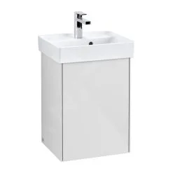 Villeroy & Boch Collaro - Armario Alto Con Espejo, 410x546x344 Mm, 1 Puerta, Bisagras A La Derecha, Glossy White C00501DH