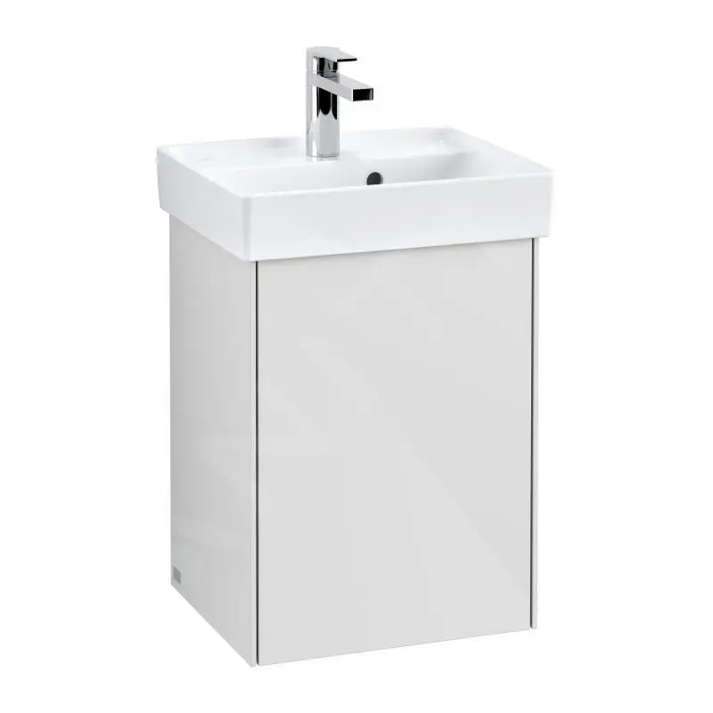 Villeroy & Boch Collaro - Armario Alto Con Espejo, 410x546x344 Mm, 1 Puerta, Bisagras A La Derecha, Glossy White C00501DH