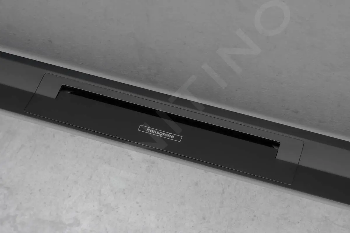 Hansgrohe RainDrain Flex - Canaleta De Ducha Lineal Con Rejilla De Acero Inoxidable 800, Junto A La Pared, Acortable, Negro Mate 56051670 - Imagen 4
