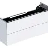 Geberit ONE - Mueble De Lavabo 1045x465x395 Mm, 2 Cajones, Con Iluminación LED Y Control De Desagüe, Blanco Brillante 500.386.01.1