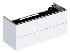 Geberit ONE - Mueble De Lavabo 1045x465x395 Mm, 2 Cajones, Con Iluminación LED Y Control De Desagüe, Blanco Brillante 500.386.01.1