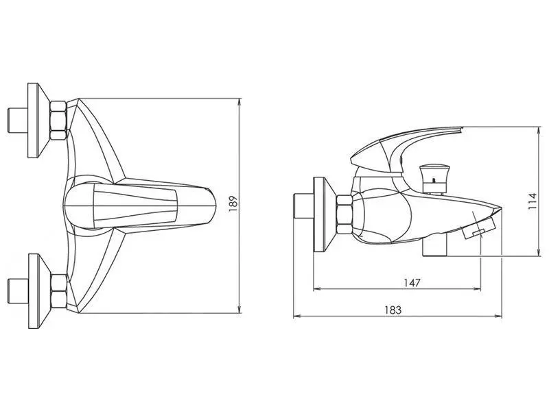 Novaservis Metalia 57 - Grifo De Bañera, Blanco/cromo 57020/1,1 - Imagen 2