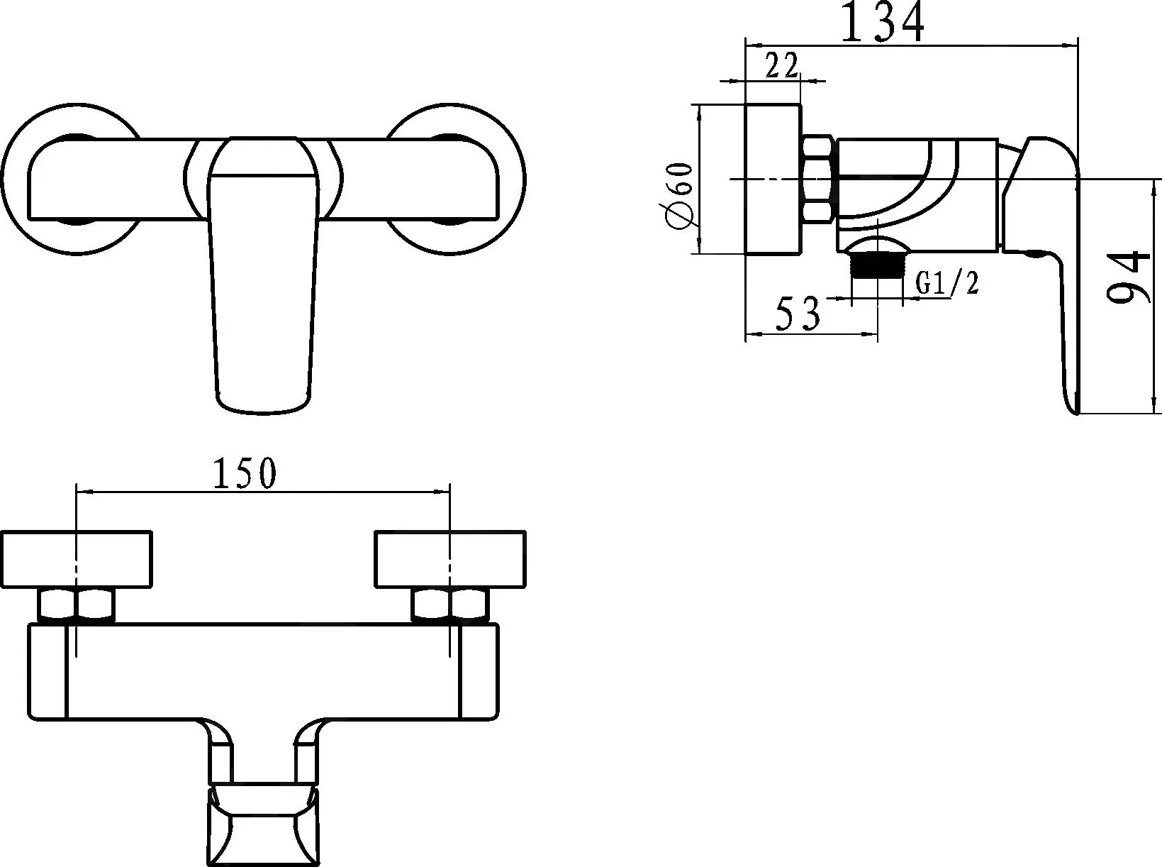 Novaservis Nobless Tina - Grifo De Ducha, Blanco/cromo 38061/1,1 - Imagen 2