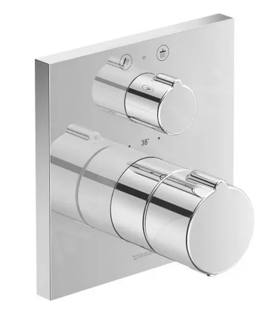 Duravit C.1 - Grifo Termostático Empotrado De Ducha, Para 2 Dispositivos, Cromo C14200013010