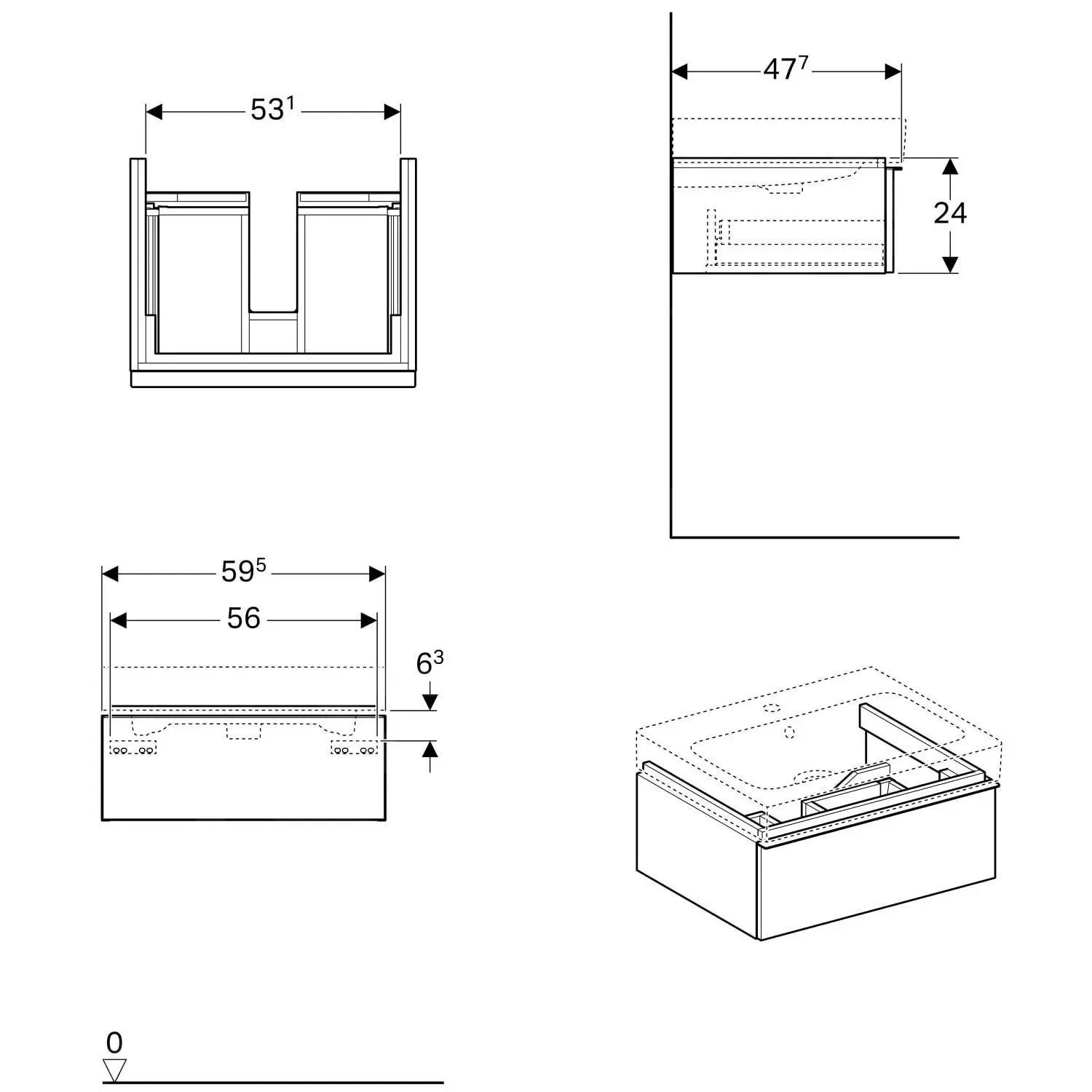 Geberit ICon - Armario Bajo El Lavabo 600 Mm, Roble Natural 841262000 - Imagen 2
