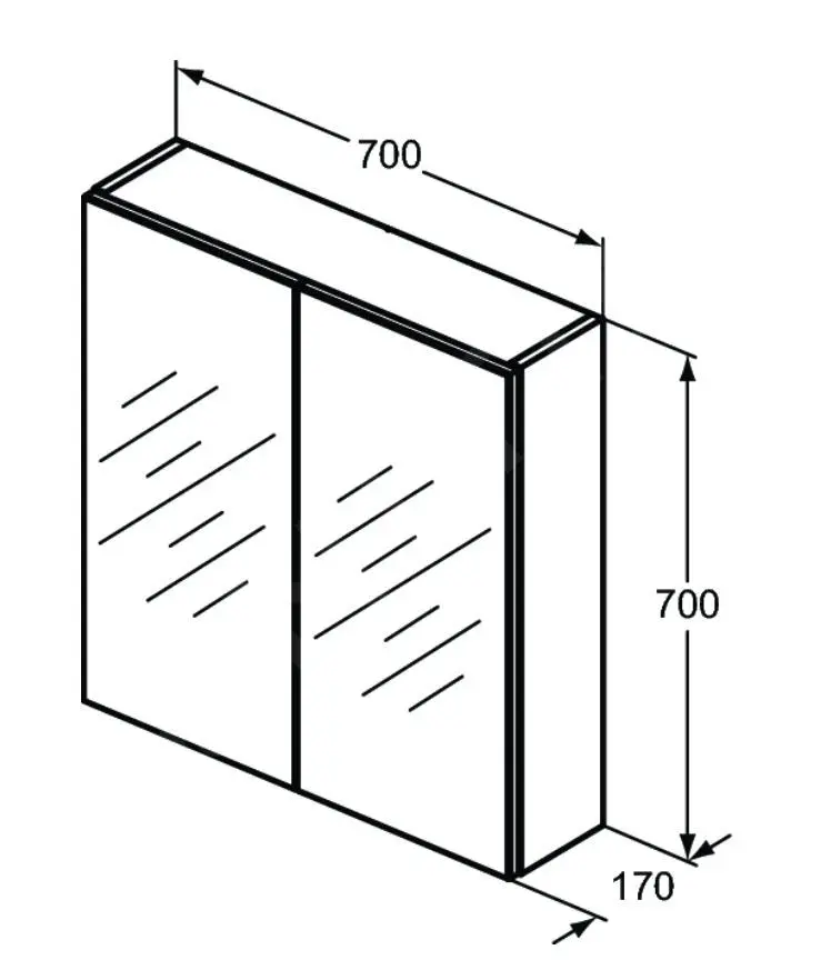 Ideal Standard Mirror&Light - Armario Con Espejo Con Iluminación LED Y Enchufe, 700x700 Mm, Aluminio T3439AL - Imagen 2