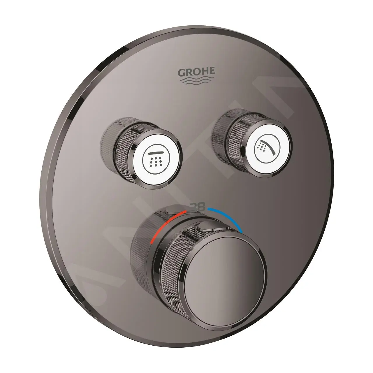 Grohe Grohtherm SmartControl - Grifo Termostático Empotrado De Ducha, 2 Válvulas, Hard Graphite 29119A00