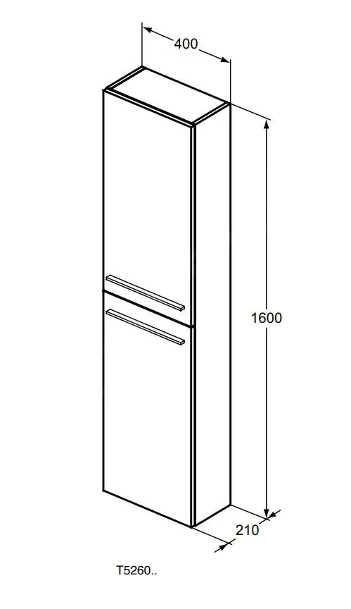 Ideal Standard I.Life S - Armario Alto Para Baño 400x210x1600 Mm, 2 Puertas Izquierda/derecha, Roble Café T5288NW - Imagen 2