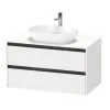 Duravit Ketho.2 - Mueble De Lavabo Con Recorte 568x1000x550 Mm, 2 Cajones, Blanco Mate K24896018180000
