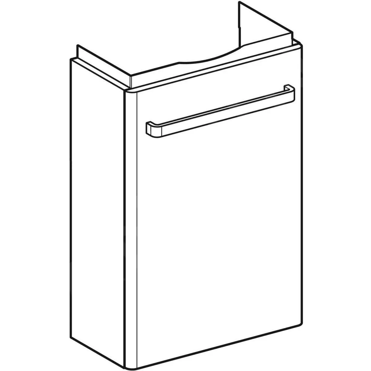 Geberit Selnova Compact - Mueble De Lavabo, 408x231x605 Mm, 1 Puerta, Gris Claro 501.925.42.1 - Imagen 3