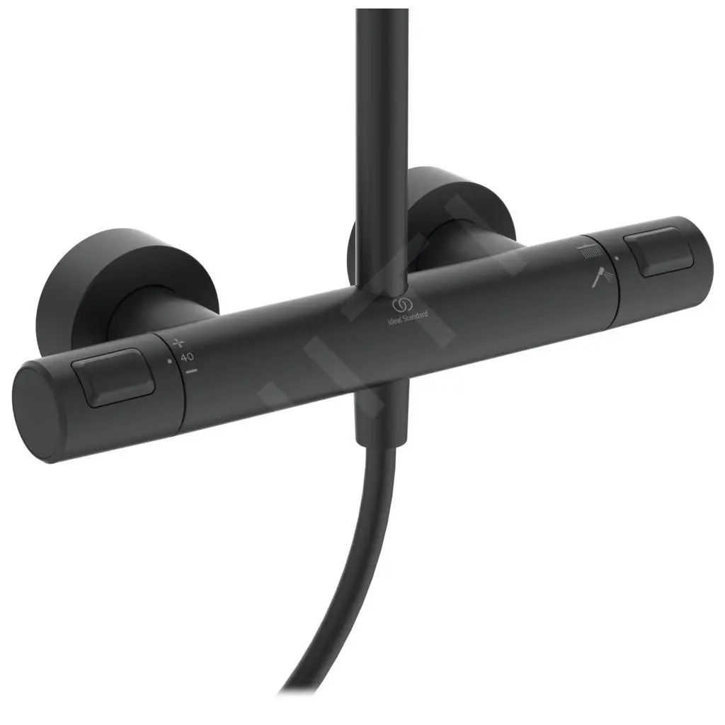 Ideal Standard CeraTherm - Conjunto De Ducha T25 Con Termostato, 300 Mm, 1 Chorro, Negro BC748XG - Imagen 5