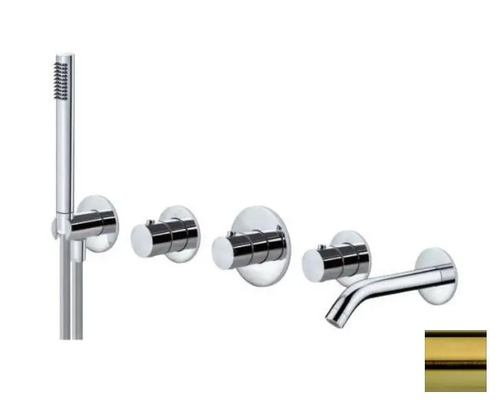 Paffoni Modular Box - Grifo Empotrado Termostático, Para 2 Dispositivos, Oro Cepillado MDE001HGSP