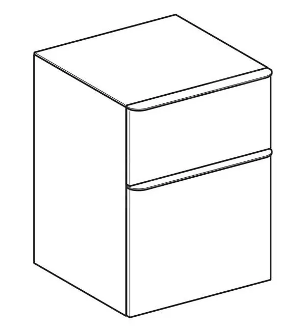 Geberit Smyle Square - Mueble Lateral, 2 Cajones, Lava 500.357.JK.1 - Imagen 3