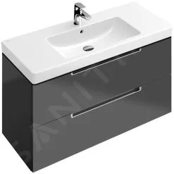 Villeroy & Boch Subway 2.0 - Mueble De Lavabo, 987x420x449 Mm, 2 Cajones, Glossy Grey A69000FP
