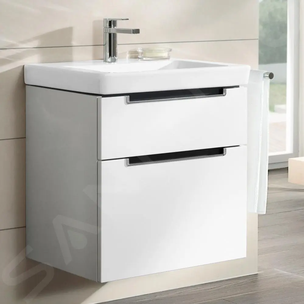Villeroy & Boch Subway 2.0 - Mueble De Lavabo, 587x590x454 Mm, 2 Cajones, Glosy White A90910DH - Imagen 3