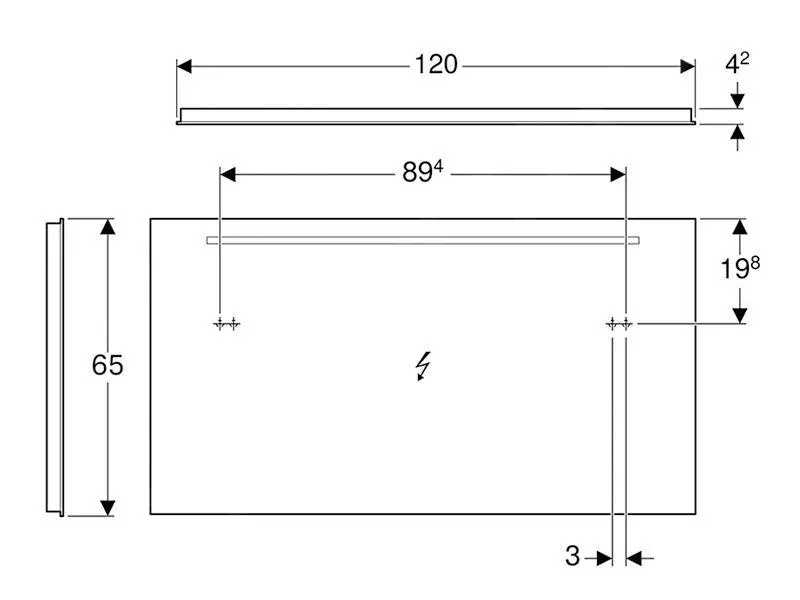 Geberit Option - Espejo Con Iluminación LED, 1200x650 Mm 500.585.00.1 - Imagen 2