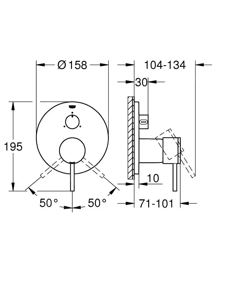 Grohe Atrio - Grifo Empotrado Para 3 Dispositivos, Warm Sunset 24096DA3 - Imagen 2