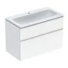 Geberit ICon - Mueble Con Lavabo, 90x48x63 Cm, 2 Cajones, KeraTect, Blanco Brillante 502.333.01.1