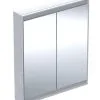 Geberit ONE - Mueble Con Espejo Con Iluminación LED, 750x900x150 Mm, 2 Puertas, Aluminio 505.812.00.1