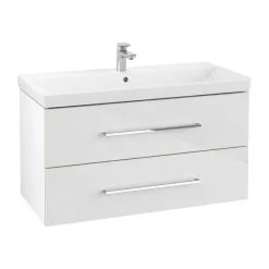 Villeroy & Boch Avento - Mueble De Lavabo, 980x514x452 Mm, 2 Cajones, Crystal White A89200B4