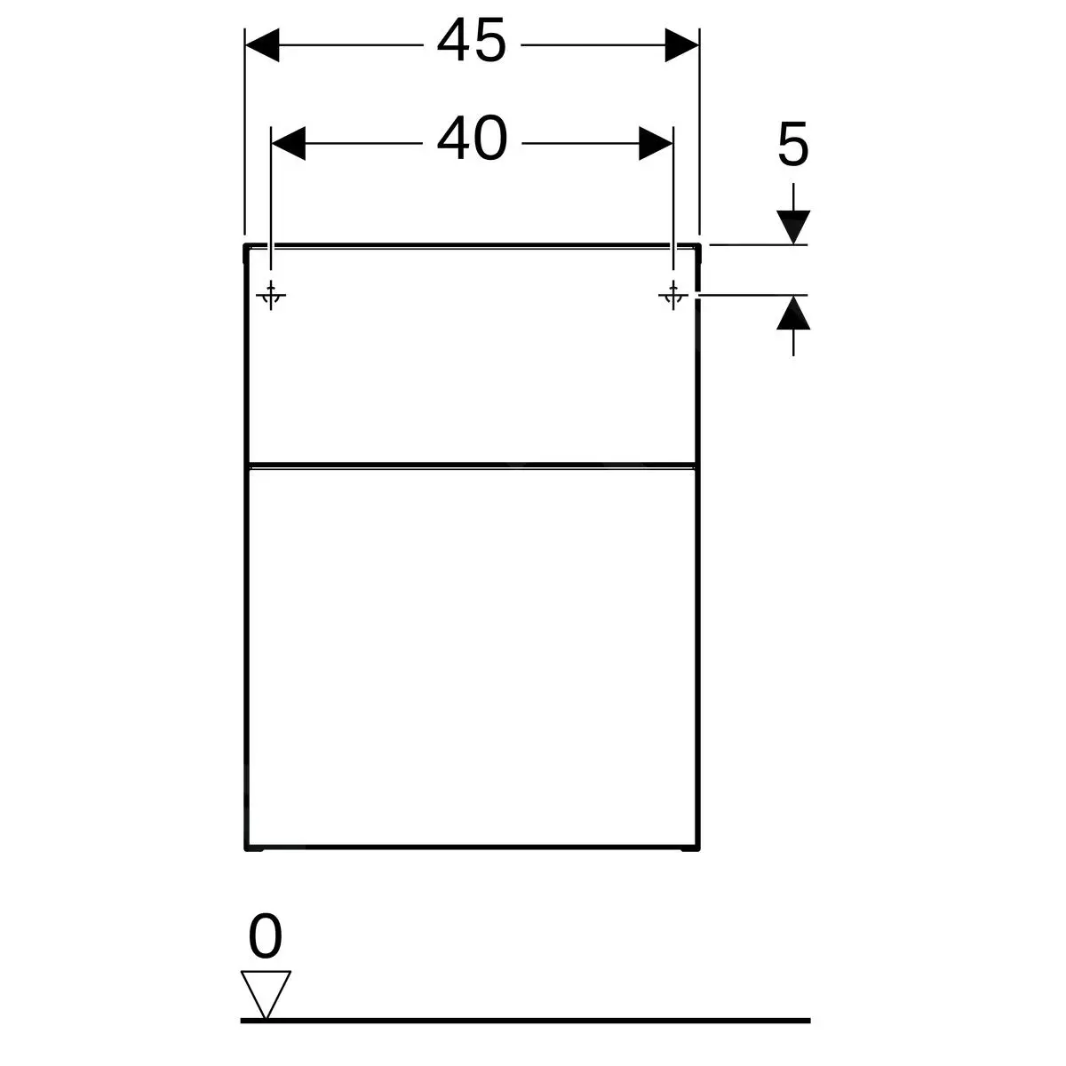 Geberit ICon - Mueble Lateral, 450x600x477 Mm, Platino Brillante 840047000 - Imagen 2