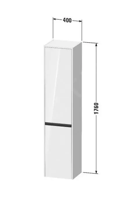 Duravit Ketho.2 - Armario Alto 1760x400x360 Mm, 2 Puertas, Bisagras A La Izquierda, Grafito Mate K21329L49490000 - Imagen 2