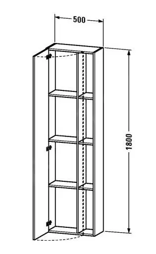 Duravit DuraStyle - Armario Alto 1800x500x240 Mm, Variante Izquierda, Blanco Brillante DS1248L2222 - Imagen 2