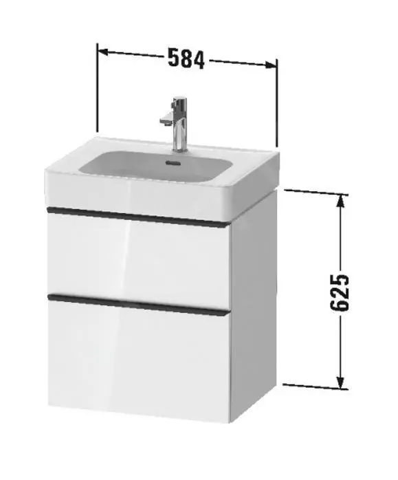 Duravit D-Neo - Mueble De Lavabo 625x584x452 Mm, 2 Cajones, Blanco Mate DE4376018180000 - Imagen 2