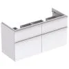 Geberit ICon - Mueble Bajo Lavabo Doble 1200 Mm, 4 Cajones, Blanco Mate 841520000