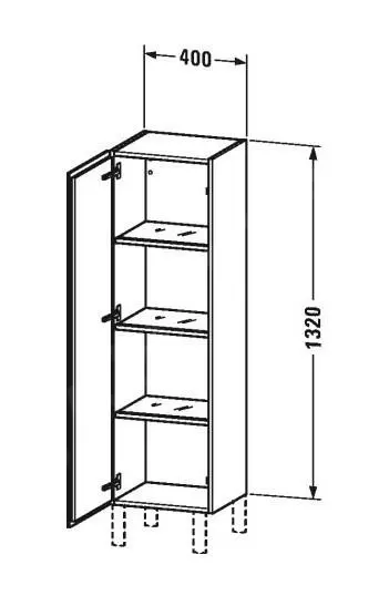 Duravit L-Cube - Armario Alto 1320x400x363 Mm, Derecha, Blanco Brillante LC1178R2222 - Imagen 2
