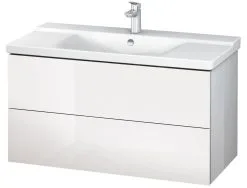 Duravit L-Cube - Armario De Lavabo 555x1020x481 Mm, 2 Cajones, Blanco Brillante LC625002222