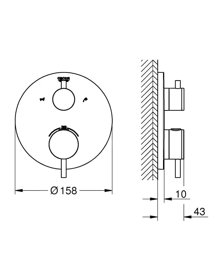 Grohe Atrio - Grifo Empotrado Termostático Para 2 Dispositivos, Cool Sunrise 24138GL3 - Imagen 2