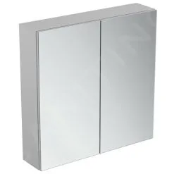 Ideal Standard Mirror&Light - Armario Con Espejo Con Iluminación LED Y Enchufe, 700x700 Mm, Aluminio T3439AL