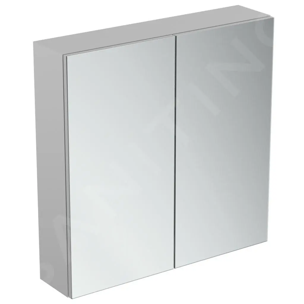 Ideal Standard Mirror&Light - Armario Con Espejo Con Iluminación LED Y Enchufe, 700x700 Mm, Aluminio T3439AL