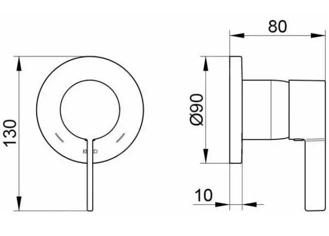 Keuco IXMO - Grifo De Ducha Empotrado, Cromo 59551019501 - Imagen 2