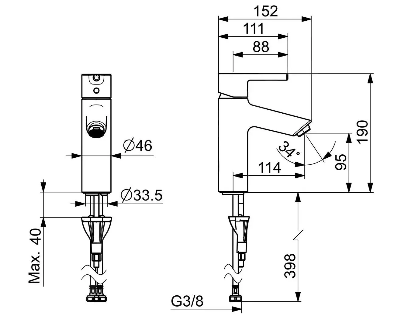 Hansa Vantis - Grifo De Lavabo Eco, Cromo 523722670005 - Imagen 2